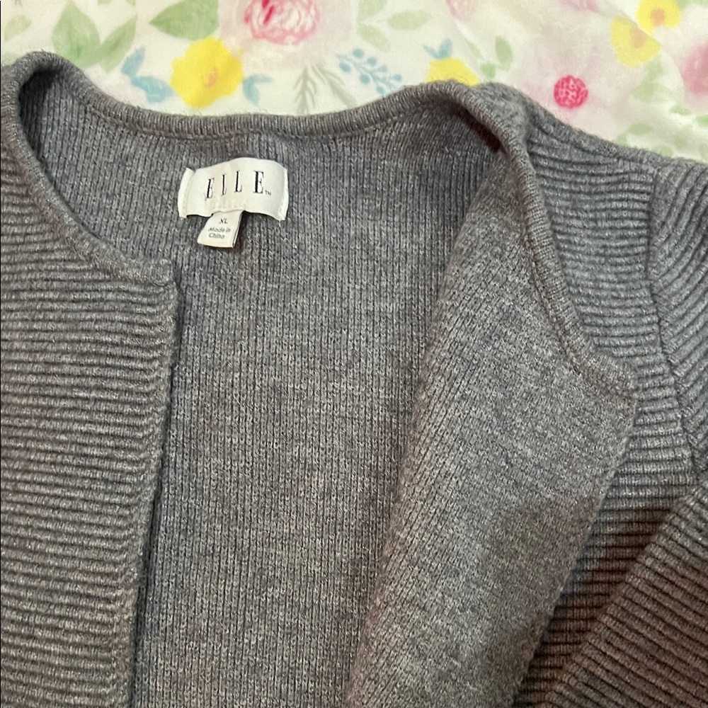 Elle Gray Ribbed Cardigan - Picture 3 of 5